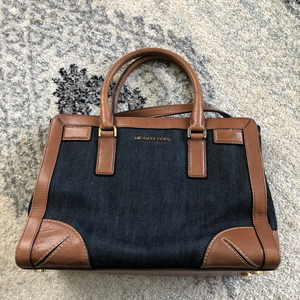 Michael Kors Denim/Leather Satchel